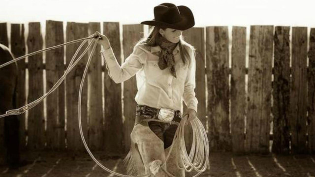 Woman cowboy hat boots lasso free wallpaper - medium preview image