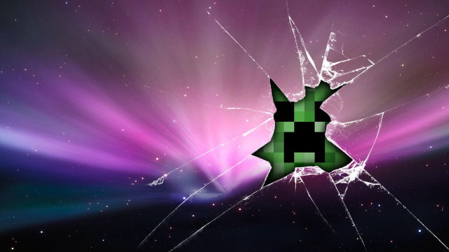 Broken window purple blue cat free wallpaper - medium preview image