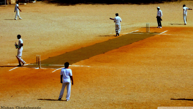 Cricket game men field dirt free wallpaper - medium preview image