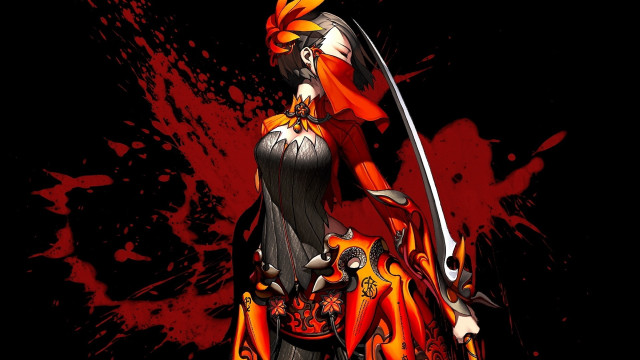 Woman black dress sword red #2 free wallpaper - medium preview image