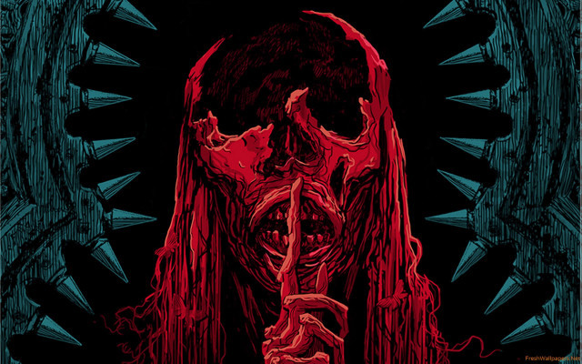Skeleton knife demon face poster free wallpaper - medium preview image