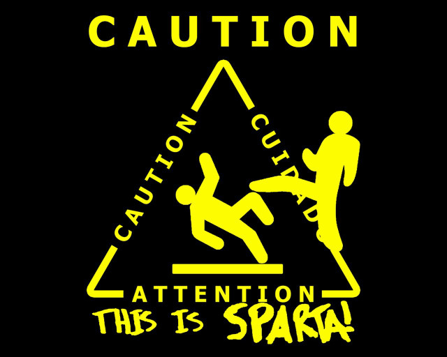 Caution sign man falling ramp free wallpaper - medium preview image