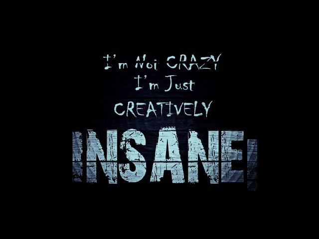Black background white writing insane free wallpaper - medium preview image
