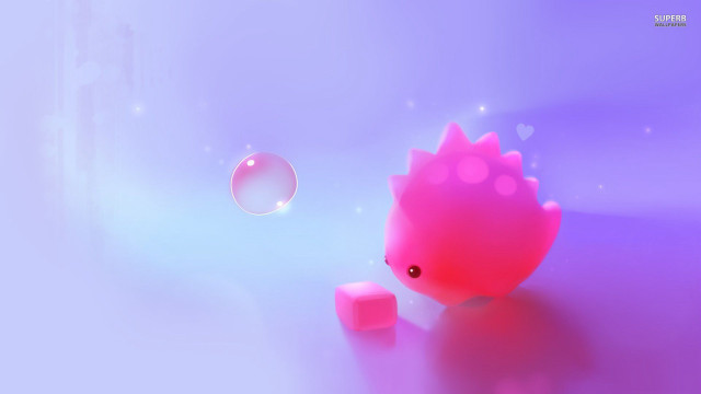 Pink toy pink crown bubbles free wallpaper - medium preview image