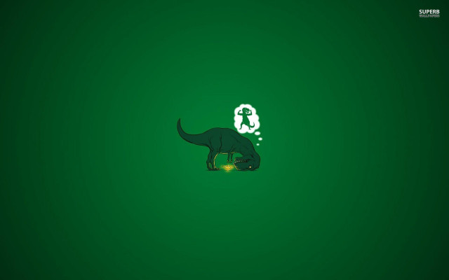 Green dinosaur green background white free wallpaper - medium preview image