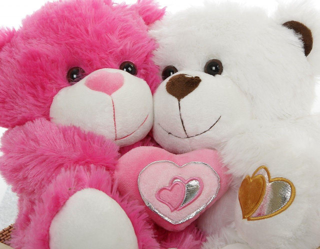 Teddy bears hearts kitsch stock free wallpaper - medium preview image