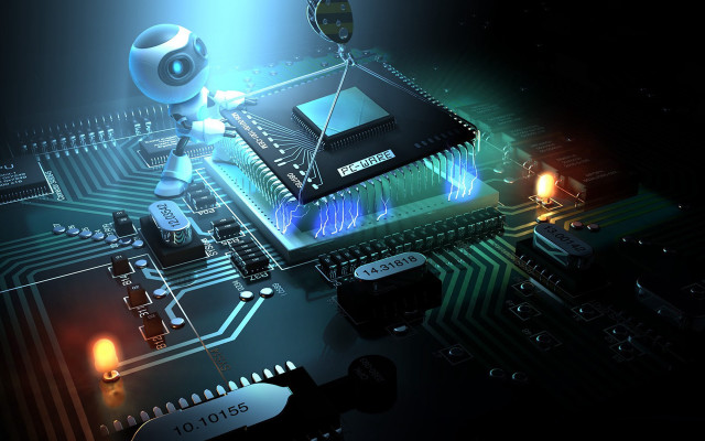 Computer chip camera light neon free wallpaper - medium preview image