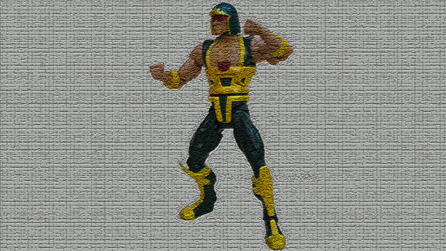Man yellow black suit flying free wallpaper - medium preview image