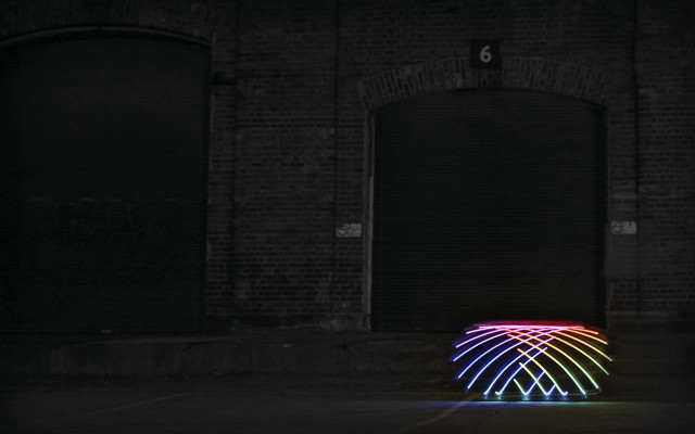 Neon light dark street brick free wallpaper - medium preview image