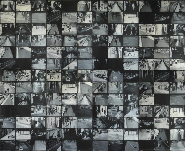 Black white photo wall people free wallpaper - medium preview image