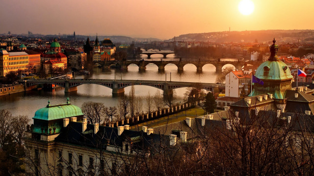 Bridge river city sunset dawn #9 free wallpaper - medium preview image