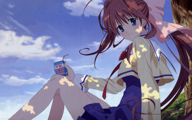 Girl sitting tree branch cell free wallpaper - medium preview image