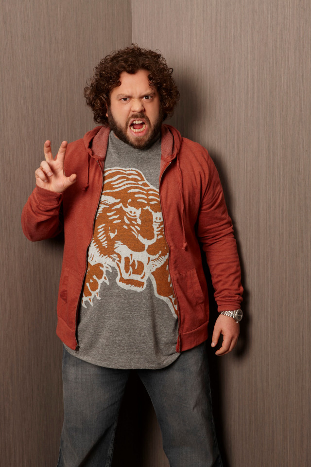 Man beard hoodie corner hands free wallpaper - medium preview image