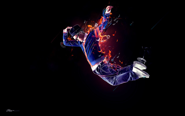 Man flying arms spread legs #2 free wallpaper - medium preview image