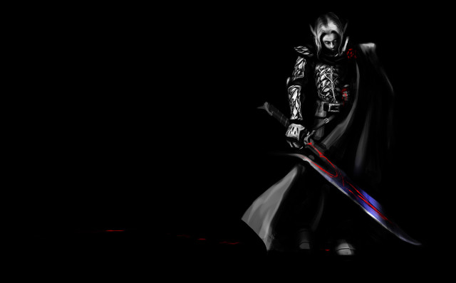 Man black robe sword skull free wallpaper - medium preview image