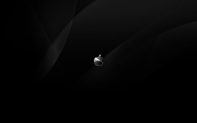 Black background apple logo side free wallpaper - medium preview image