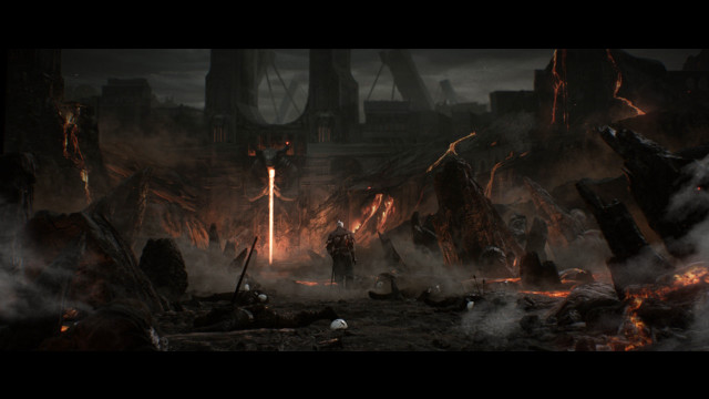 Sci fi fantasy battle flaming free wallpaper - medium preview image