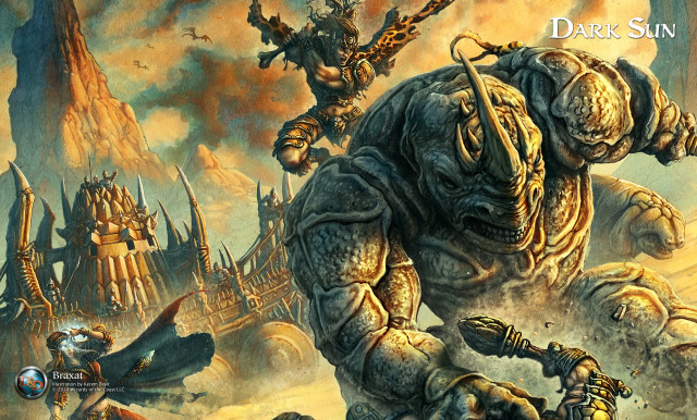 Giant creature attack fantasy setting free wallpaper - medium preview image