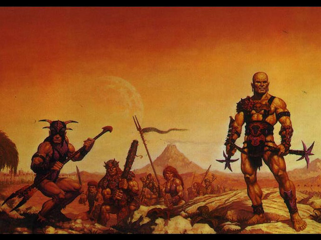 Men swords armor desert landscape free wallpaper - medium preview image