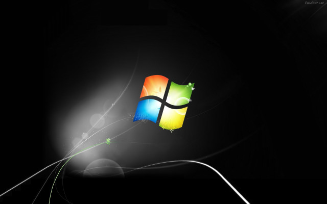Black background windows logo green free wallpaper - medium preview image