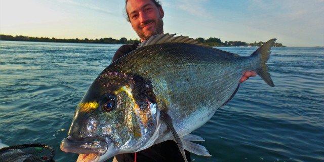 Man holding large fish boat free wallpaper - medium preview image