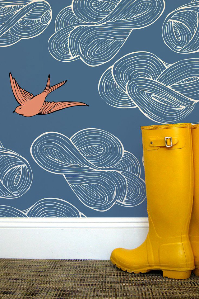 Yellow boots bird wall clouds free wallpaper - medium preview image