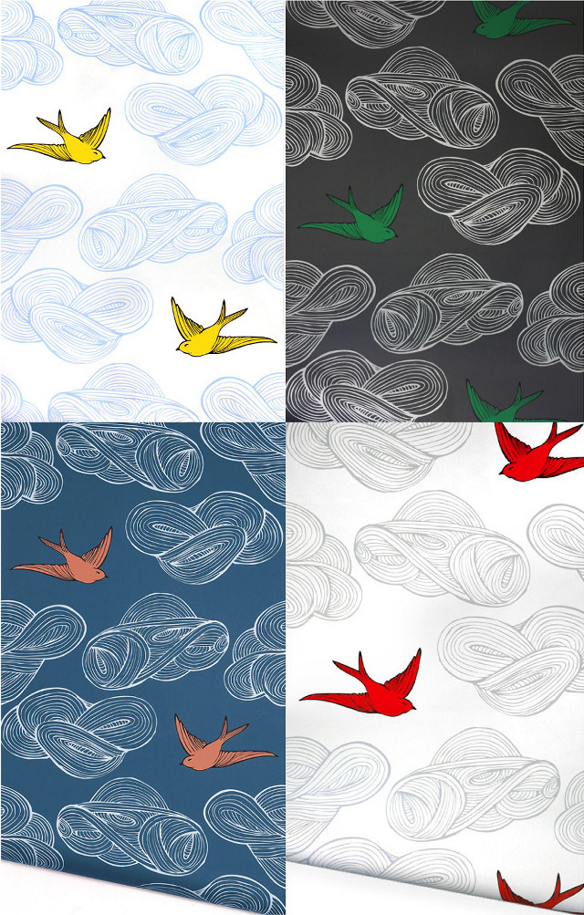 Birds flying sky clouds series free wallpaper - medium preview image