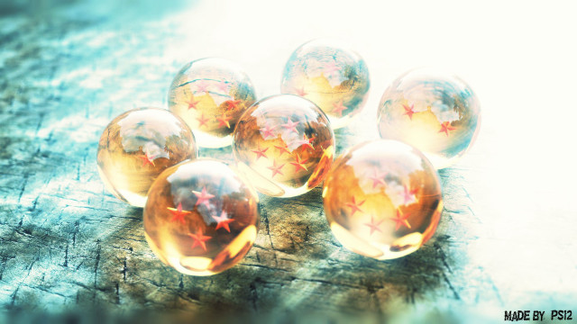 Glass balls wooden table group free wallpaper - medium preview image