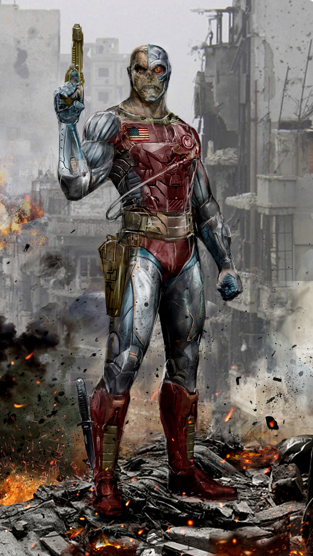 Man suit gun city fire free wallpaper - medium preview image