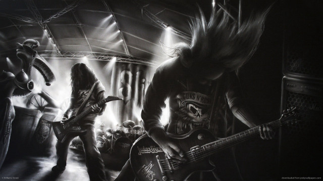People guitars room skeleton man free wallpaper - medium preview image