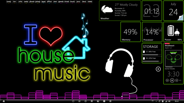 Computer screen neon sign headphones free wallpaper - medium preview image