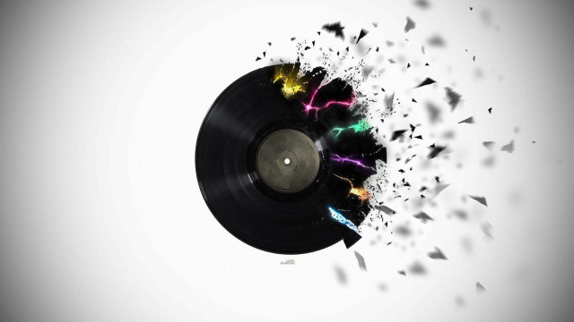 Broken glass record lightning effect free wallpaper - medium preview image