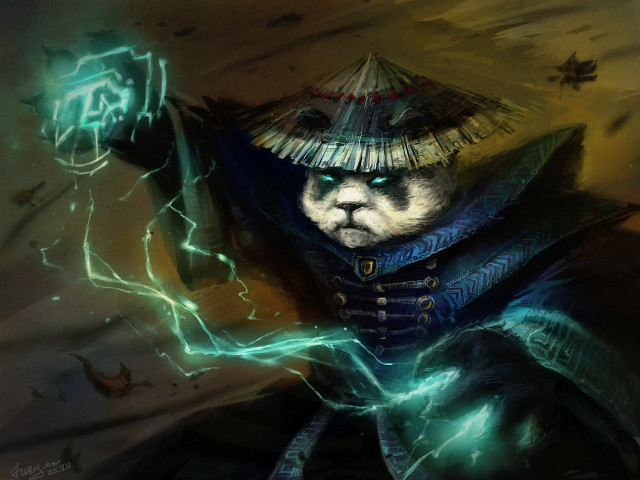 Cat costume sword lightning background free wallpaper - medium preview image