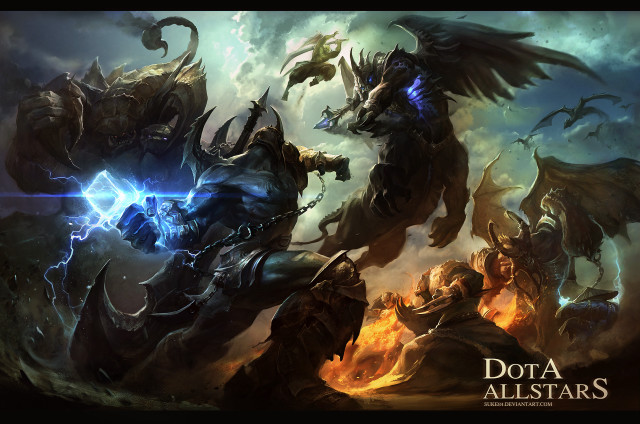 Demonic creatures dark sky lightning free wallpaper - medium preview image