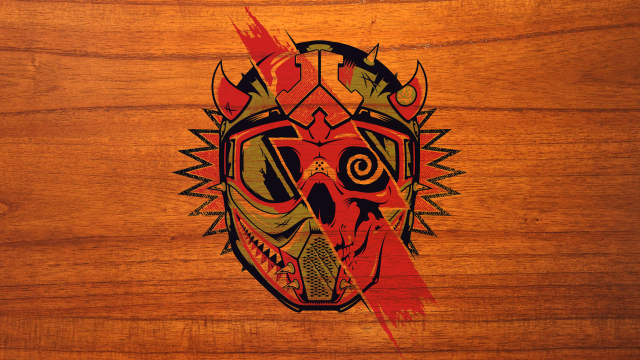 Wooden wall skull helmet goggles free wallpaper - medium preview image