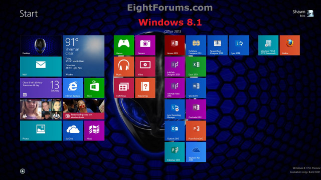 Windows 8 1 start screen free wallpaper - medium preview image