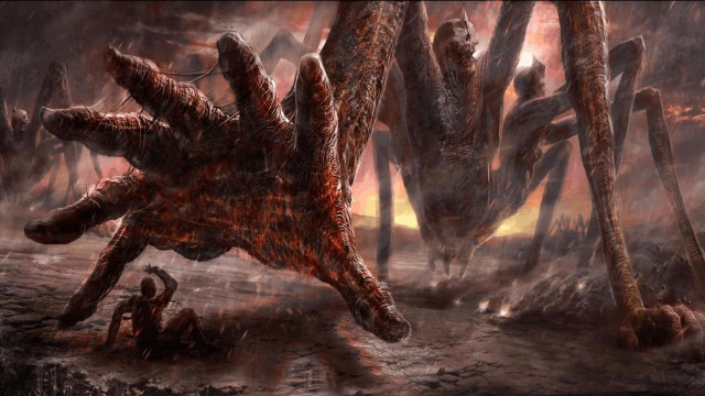 Giant spider forest legs scene free wallpaper - medium preview image