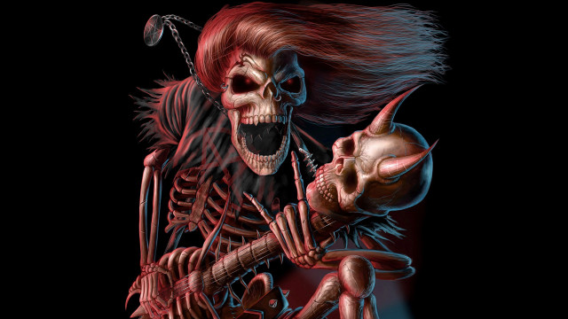 Skeleton guitar demon shoulder demon free wallpaper - medium preview image