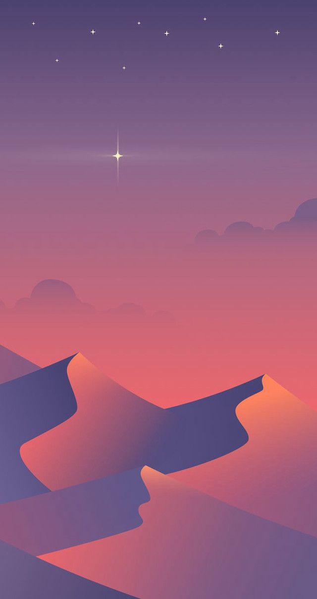 Desert landscape star sky pink free wallpaper - medium preview image