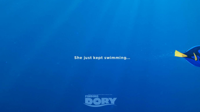 Blue fish swimming ocean quote free wallpaper - medium preview image