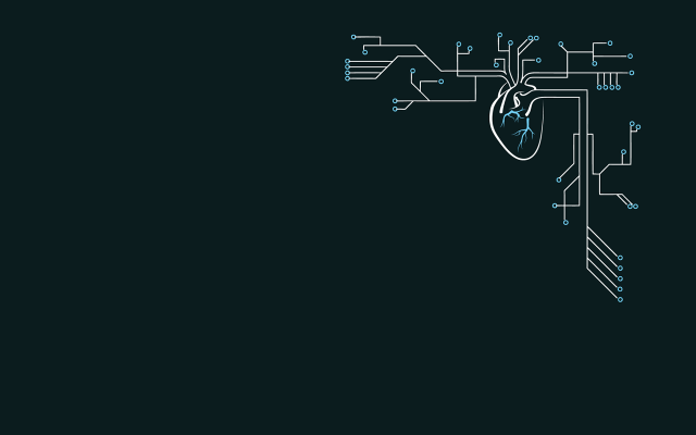 Heart diagram electrical equipment black free wallpaper - medium preview image