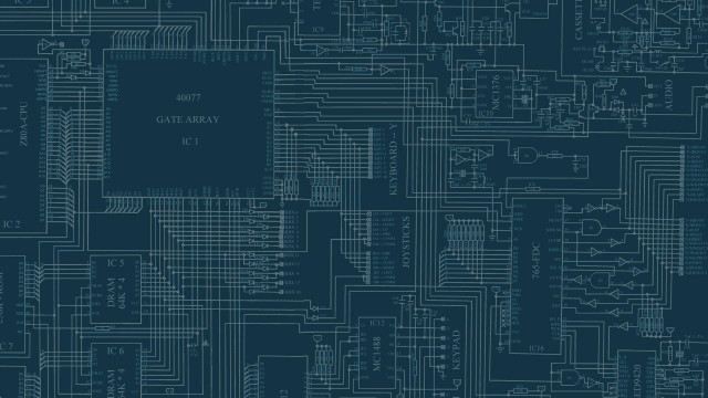 Blue background computer circuit board free wallpaper - medium preview image