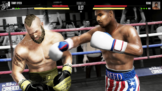 Boxing match two men punching free wallpaper - medium preview image