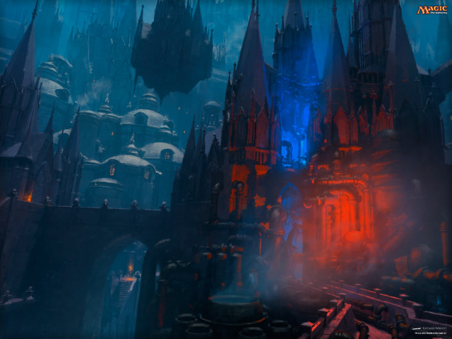 Fantasy castle red light blue #2 free wallpaper - medium preview image