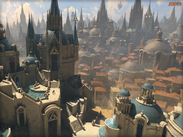 Futuristic city tall buildings blue free wallpaper - medium preview image