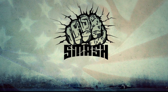 Fist smash wall sunburst drawing free wallpaper - medium preview image