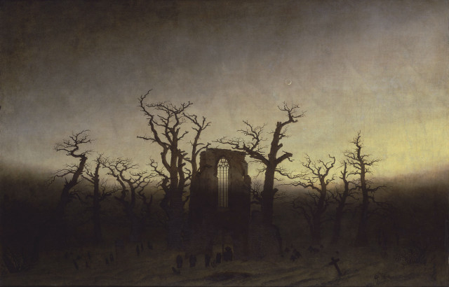 Dark forest building distant trees free wallpaper - medium preview image