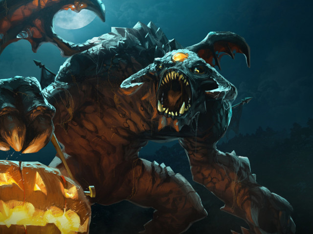 Demonic creature pumpkin mouth full #2 free wallpaper - medium preview image