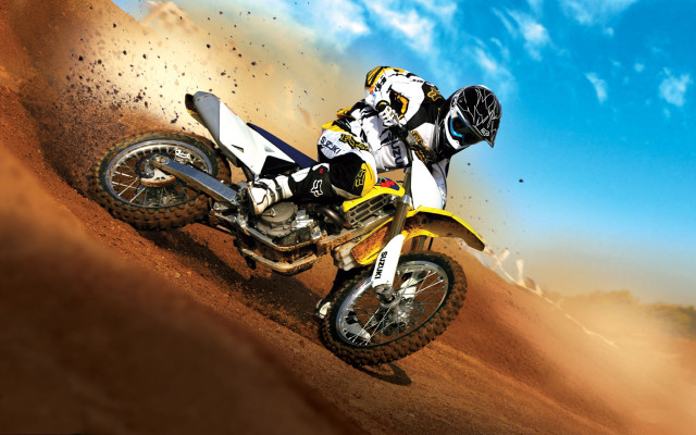 Man riding dirt bike desert #4 free wallpaper - medium preview image