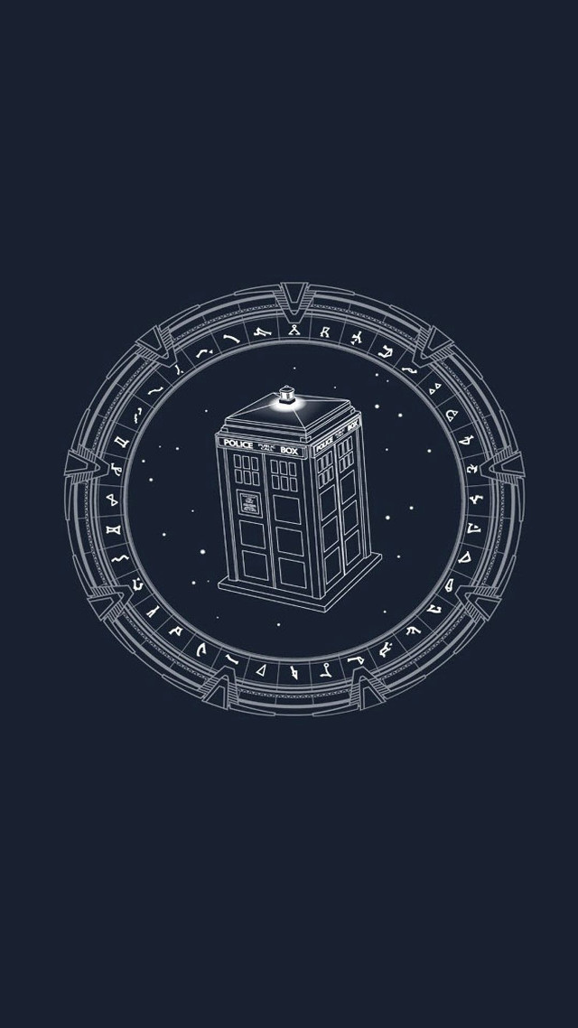Blueprint tardish circle star clock free wallpaper - medium preview image